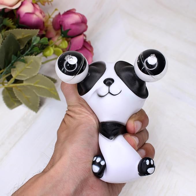 Cute Squishy Eye-Popping Panda (10.5 cm), Large Squeeze Toy for Stress Relief, Ideal Panda Gift for Boys & Girls, Perfect Stress-Reducing Fun Toy