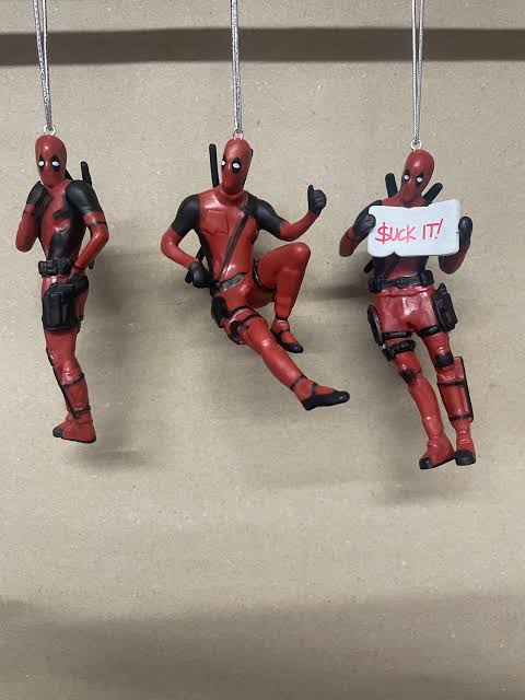 Deadpool Super Hero Action Figures - Set of 3, Chibi Style Figures, PVC Anime Collectibles, Car Dashboard/Desk Decor, Best Gift for Deadpool Fans