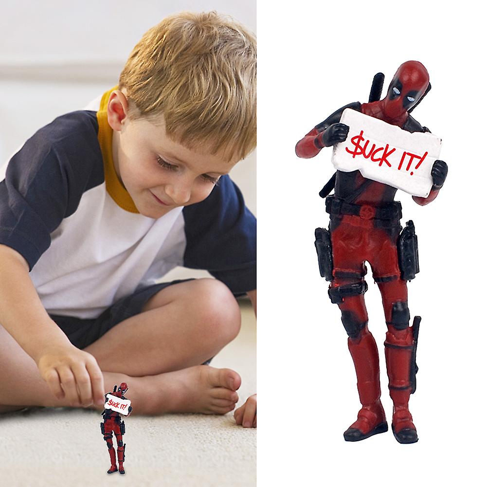 Deadpool Super Hero Action Figures - Set of 3, Chibi Style Figures, PVC Anime Collectibles, Car Dashboard/Desk Decor, Best Gift for Deadpool Fans