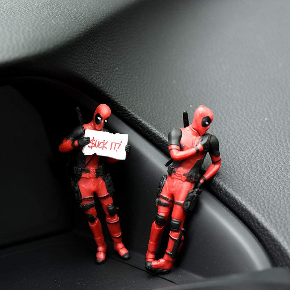 Deadpool Super Hero Action Figures - Set of 3, Chibi Style Figures, PVC Anime Collectibles, Car Dashboard/Desk Decor, Best Gift for Deadpool Fans