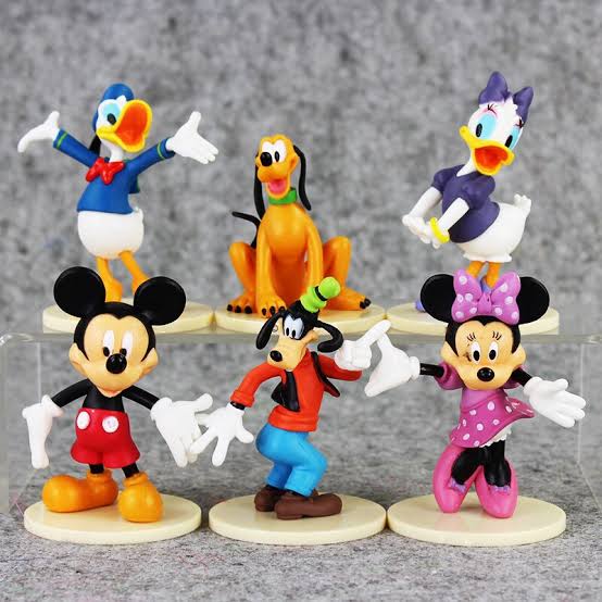 Mickey Mouse Clubhouse Action Figures (7-8 cm), Mickey, Minnie, Donald, Daisy, Goofy & Pluto, Show Piece, Cake Toppers, Best Toy Set for Kids