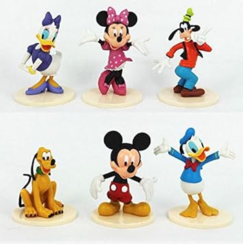 Mickey Mouse Clubhouse Action Figures (7-8 cm), Mickey, Minnie, Donald, Daisy, Goofy & Pluto, Show Piece, Cake Toppers, Best Toy Set for Kids