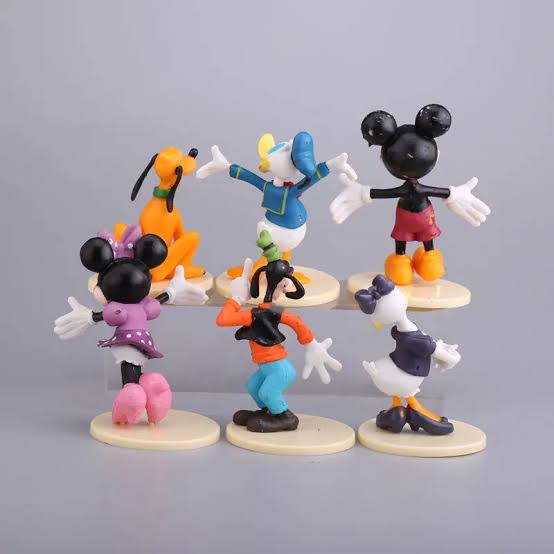 Mickey Mouse Clubhouse Action Figures (7-8 cm), Mickey, Minnie, Donald, Daisy, Goofy & Pluto, Show Piece, Cake Toppers, Best Toy Set for Kids