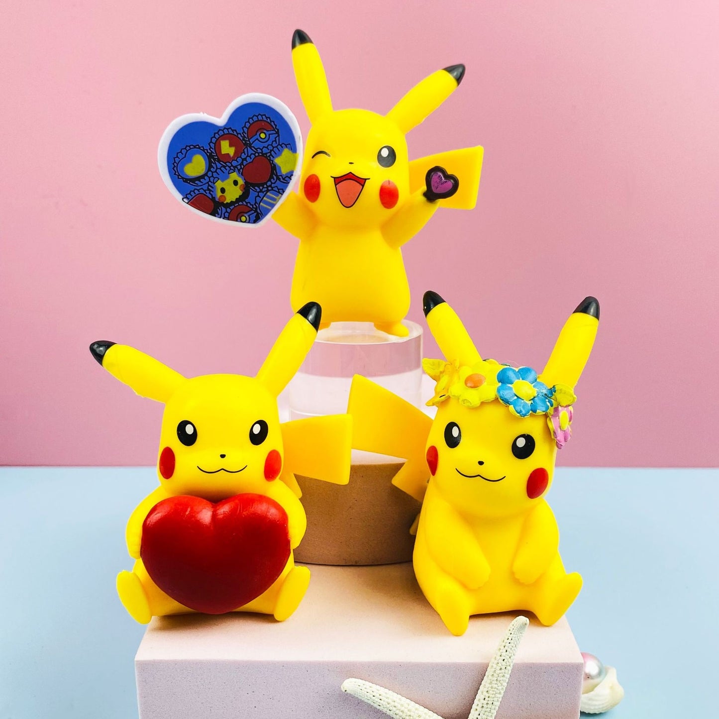Charming Pikachu Love Figure Toy Set | 6 pcs/set | 7-8 cm Height | Perfect for Pokemon Fans | Wonderful Gift for Kids