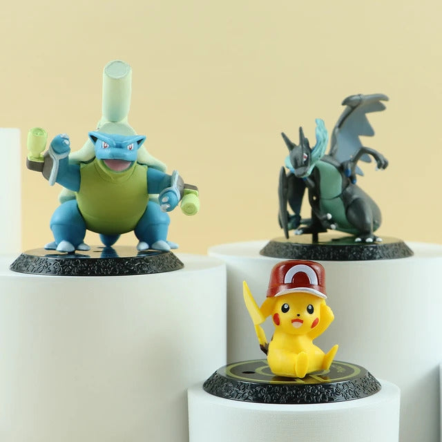 Cute Pokemon Action Figures Set, 6 Pcs Toy Set Collectibles, 5.5-7cm, High Quality PVC Figures with Name Display Stands, Best Gift for Pokemon Lovers