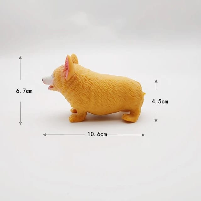 Cute Squeeze Dog Toy, Stress Relief & Decompression Toy, Fidget Toy for Relaxing, Portable & Versatile, Best Gift for Kids & Adults- 10 cm (Brown)