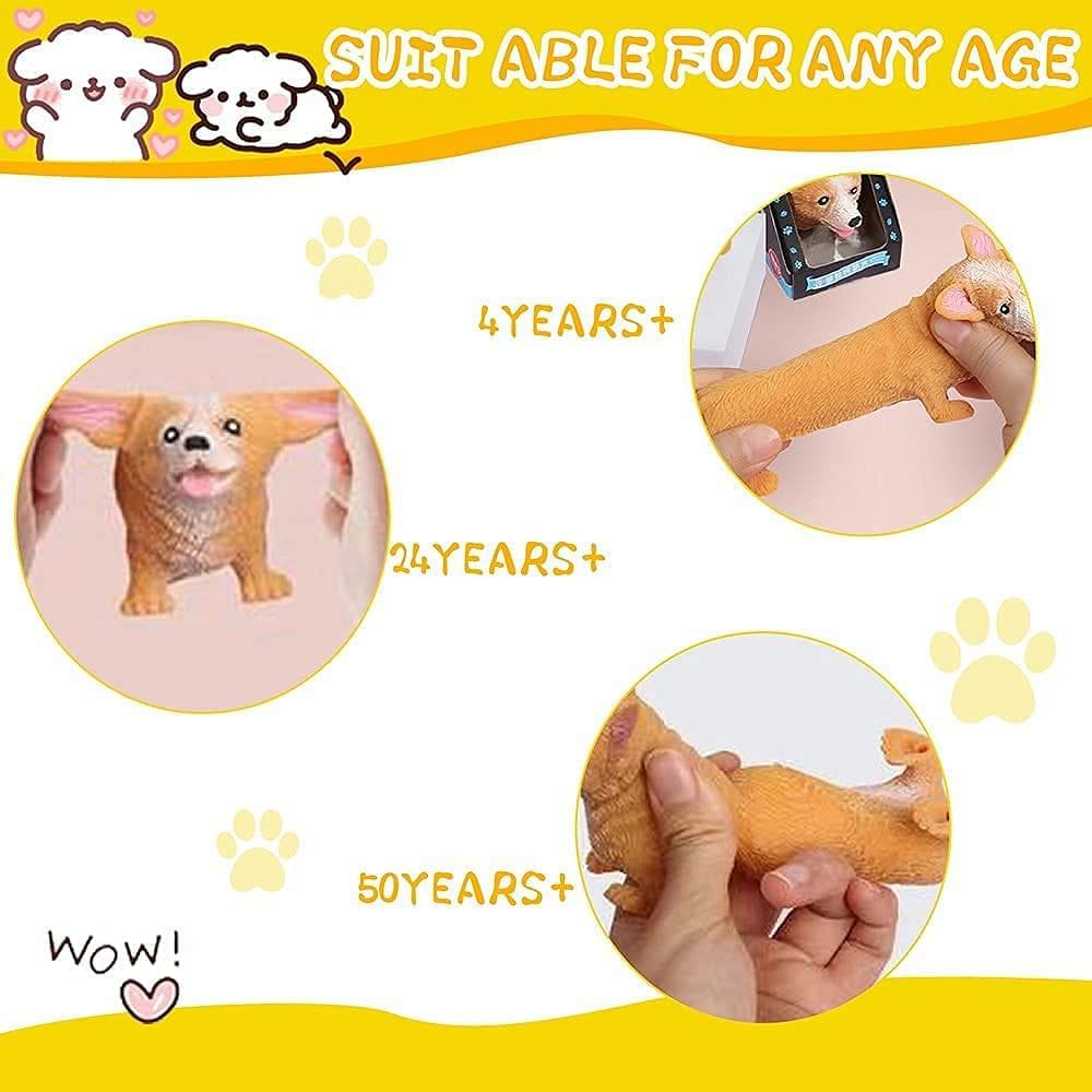 Cute Squeeze Dog Toy, Stress Relief & Decompression Toy, Fidget Toy for Relaxing, Portable & Versatile, Best Gift for Kids & Adults- 10 cm (Brown)