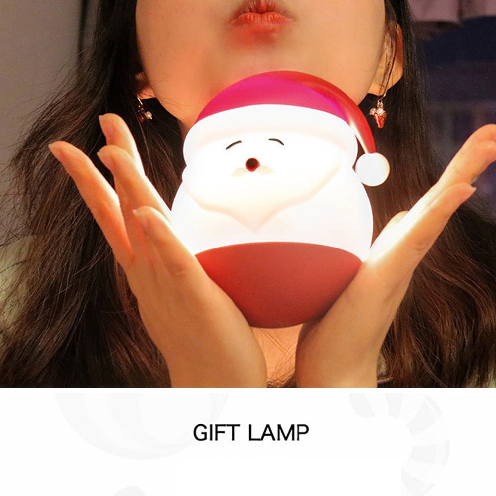 Santa Claus Silicone Lamp, Christmas LED Night Light, 7 Color Changing Mode, USB Rechargeable, Cute Gift for kids, Home Decor - 14 cm