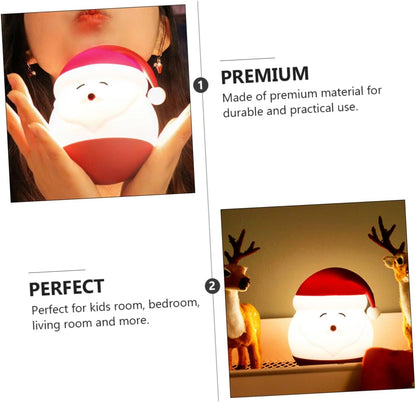 Santa Claus Silicone Lamp, Christmas LED Night Light, 7 Color Changing Mode, USB Rechargeable, Cute Gift for kids, Home Decor - 14 cm