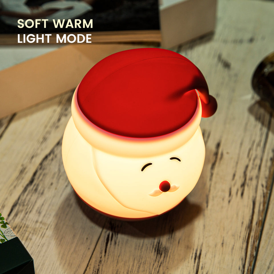 Santa Claus Silicone Lamp, Christmas LED Night Light, 7 Color Changing Mode, USB Rechargeable, Cute Gift for kids, Home Decor - 14 cm