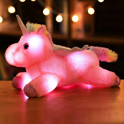 35 cm Colorful Unicorn Soft Plush Toy with LED Night Lights, Magical Stuffed Light up Toy, Best Gift for Kids