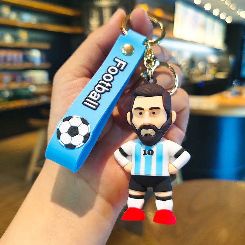 Legendary Soccer Star Leo MESSI Keychain -1 Pc, Argentine Football Player Figure, Bag Pendant Collection, Ideal Gift for Football Fans -8 cm