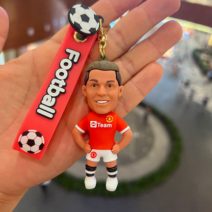 Soccer Star Cristiano RONALDO Keychain -1 Pc, Portuguese Football Player Figure, Bag Pendant Collection, Ideal Gift for Football Fans -8 cm