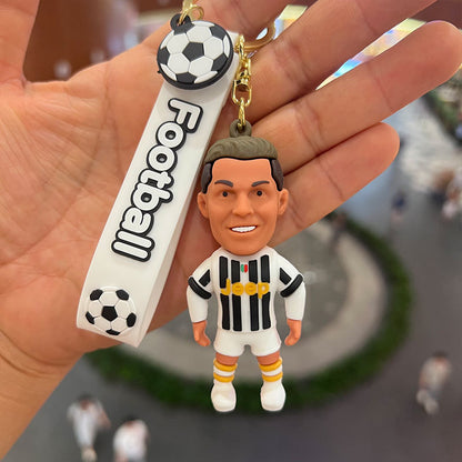 Soccer Star Cristiano RONALDO Keychain -1 Pc, Portuguese Football Player Figure, Bag Pendant Collection, Ideal Gift for Football Fans -8 cm