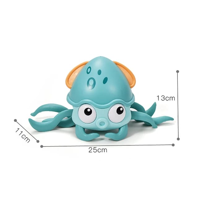 Baby Octopus Crawling Toy for Kids, Electric Induction, Dancing Octopus with Music and LED Lights | Auto Avoids Obstacles | Best Toy (Green)