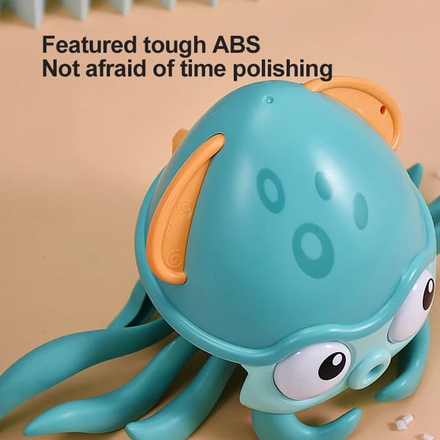 Baby Octopus Crawling Toy for Kids, Electric Induction, Dancing Octopus with Music and LED Lights | Auto Avoids Obstacles | Best Toy (Green)