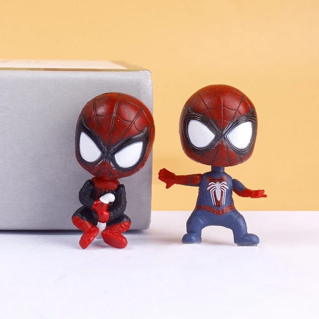 Venom Spiderman Mini Figures (Set of 5), Marvel Movie Characters, PVC Anime Collectibles, Cake Topper, B'day Gift for Kids (4-5cm)