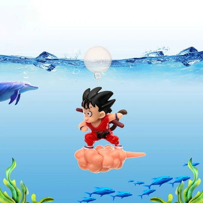 Dragon BallZ Kid Goku with Flying Nimbus Base, Fish Tank Aquarium Decor, Car Mirror Hanging, B'day Gift for Kids (7.5 cm)