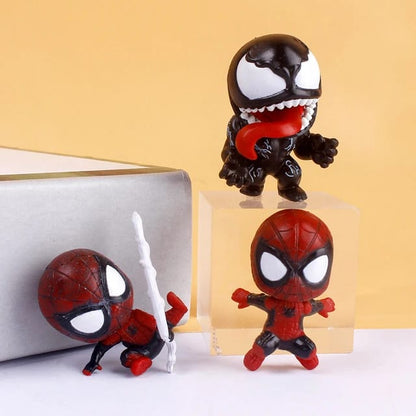 Venom Spiderman Mini Figures (Set of 5), Marvel Movie Characters, PVC Anime Collectibles, Cake Topper, B'day Gift for Kids (4-5cm)