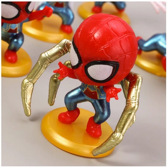 Cute Mini Spiderman Action Figures (Set of 8), Premium PVC Anime Collectibles, Cartoon Toy, Cake Topper, Ideal Gift for Kids (4.5 to 5cm)