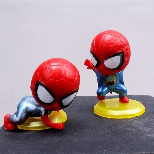 Cute Mini Spiderman Action Figures (Set of 8), Premium PVC Anime Collectibles, Cartoon Toy, Cake Topper, Ideal Gift for Kids (4.5 to 5cm)