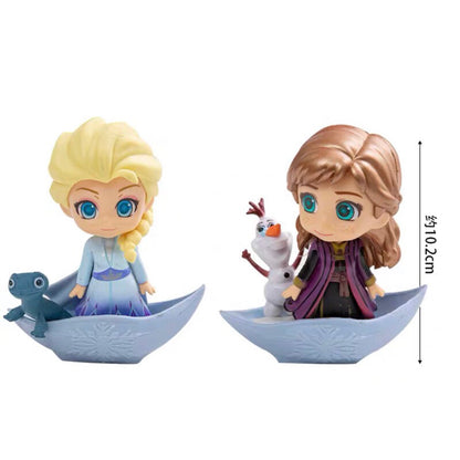 Frozen 4 pcs Figure Set, Princess Anna, Queen Elsa with Olaf & Bruni, Cake Toppers, Car Dashboard Decor, Best Gift - 5.5 to 11 cm