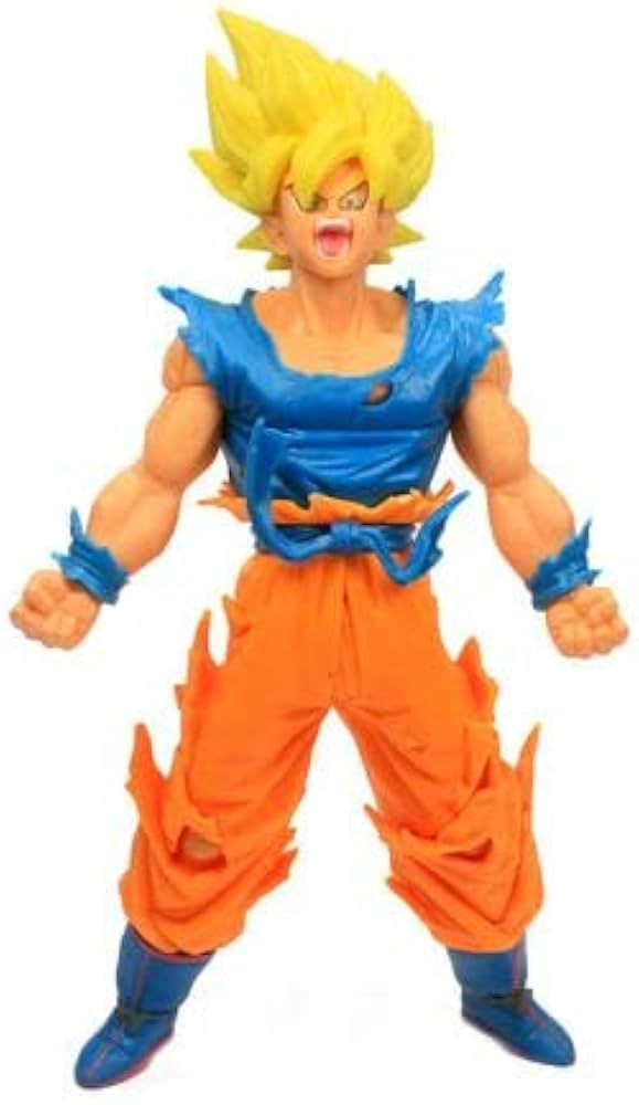 18 cm DBZ Goku Super Saiyan Action Figure - Yellow Hair, In Angry Pose, High Quality PVC Figure, Self Standing Figure, Perfect Gift for DBZ Fans