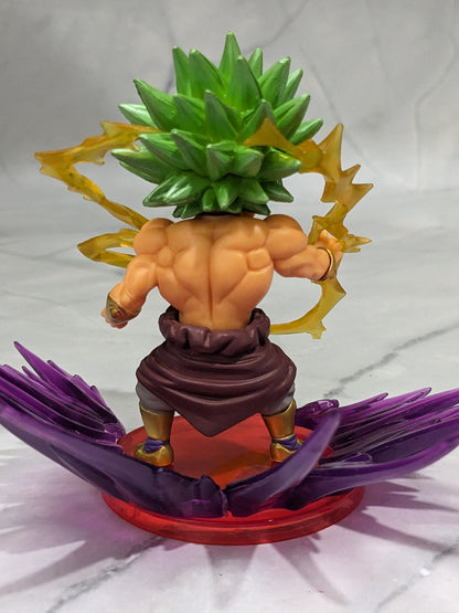 Dragon BallZ 9 cm Super Goku Broly (Green Hair), Fighting Effects Action Figure with Amazing Display Stand, Anime Collectible for DBZ Fans