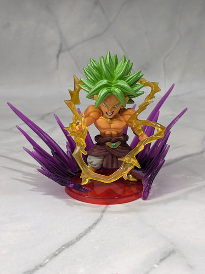 Dragon BallZ 9 cm Super Goku Broly (Green Hair), Fighting Effects Action Figure with Amazing Display Stand, Anime Collectible for DBZ Fans