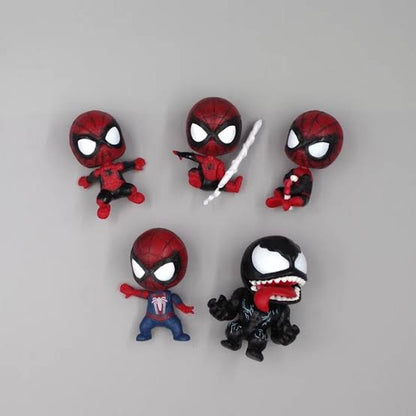 Venom Spiderman Mini Figures (Set of 5), Marvel Movie Characters, PVC Anime Collectibles, Cake Topper, B'day Gift for Kids (4-5cm)