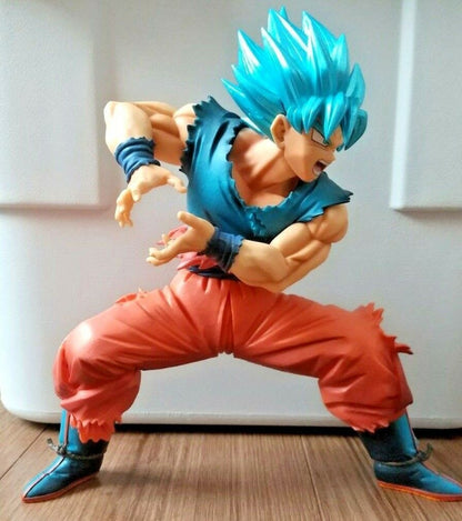 20 cm DBZ Legend Super Saiyan Son Goku, Blue Hair Action Figure, Dynamic Super Throw Action, PVC Anime Collectible, Ideal Gift for DBZ Fans