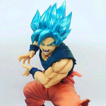 20 cm DBZ Legend Super Saiyan Son Goku, Blue Hair Action Figure, Dynamic Super Throw Action, PVC Anime Collectible, Ideal Gift for DBZ Fans