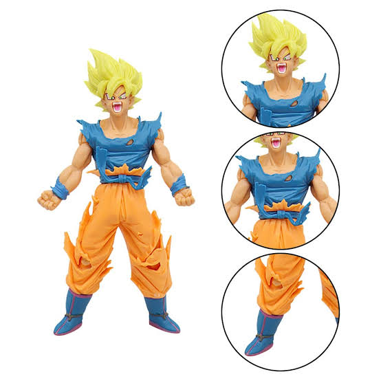 18 cm DBZ Goku Super Saiyan Action Figure - Yellow Hair, In Angry Pose, High Quality PVC Figure, Self Standing Figure, Perfect Gift for DBZ Fans