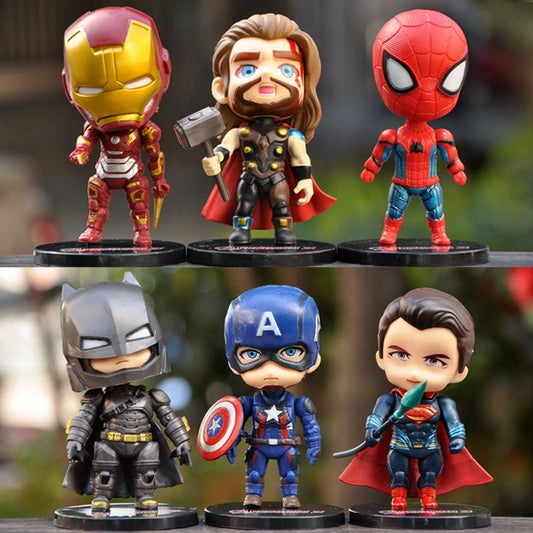 Marvel Avengers Super Hero, Set of 6 Action Figures, Premium PVC Toy Set for Kids, Best Gift for Avenger Fans - 9 cm Height