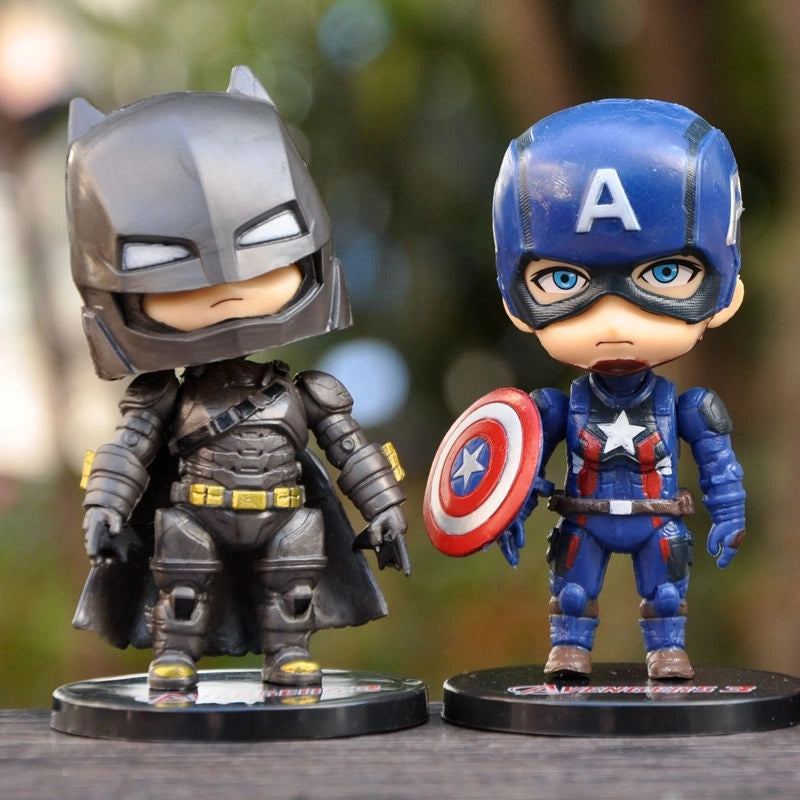 Marvel Avengers Super Hero Chibi Action Figures - Set of 6, Premium PVC Anime, Best Gift for KIds / Avenger Fans, (Height- 9cm)