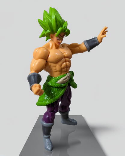 18 cm DBZ Broly Premium Action Figure, Iconic Green Battle Armour, Legendary Super Saiyan Warrior, Self Standing PVC Action Figure