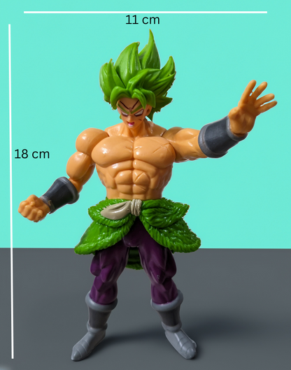 18 cm DBZ Broly Premium Action Figure, Iconic Green Battle Armour, Legendary Super Saiyan Warrior, Self Standing PVC Action Figure