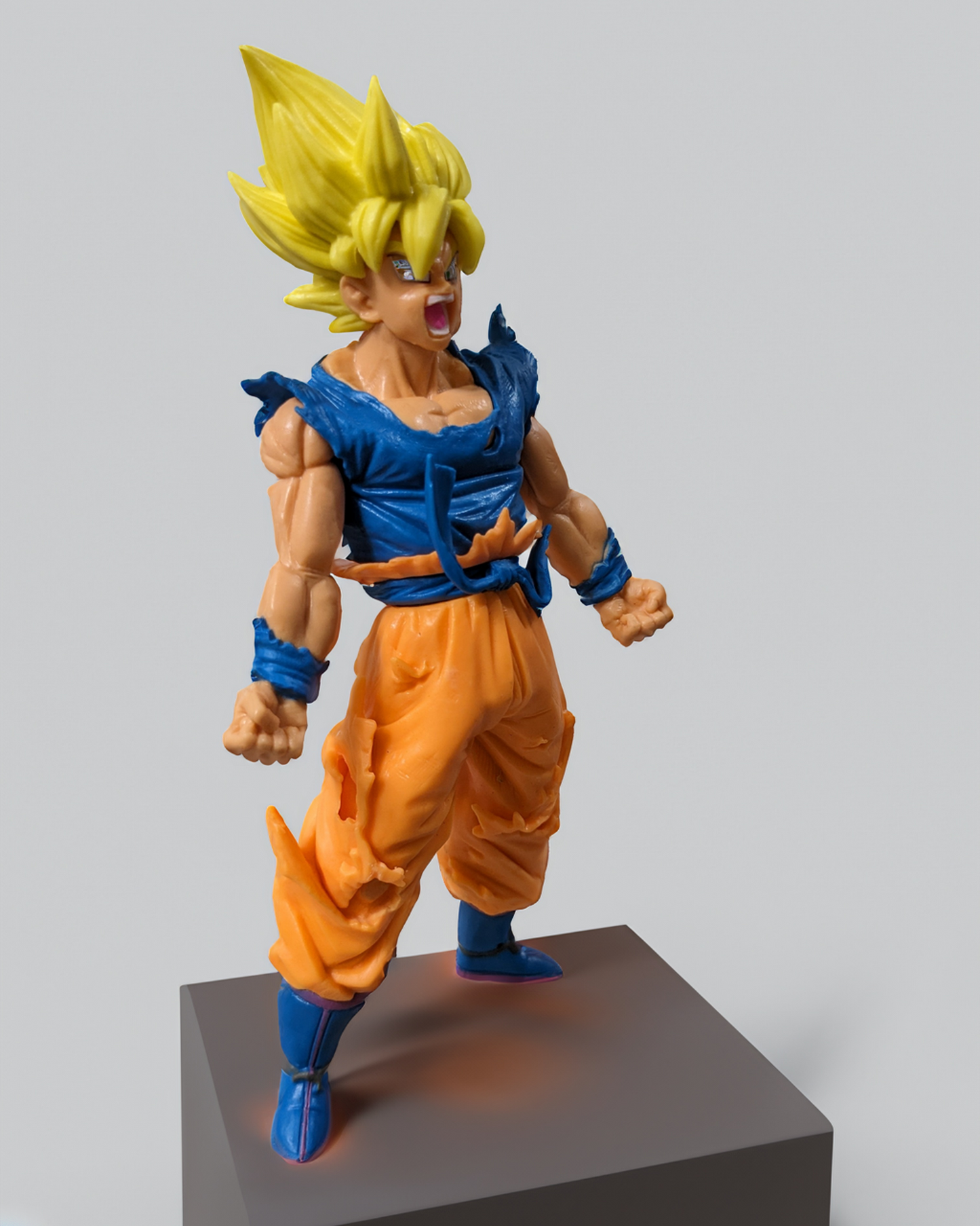 18 cm DBZ Goku Super Saiyan Action Figure - Yellow Hair, In Angry Pose, High Quality PVC Figure, Self Standing Figure, Perfect Gift for DBZ Fans