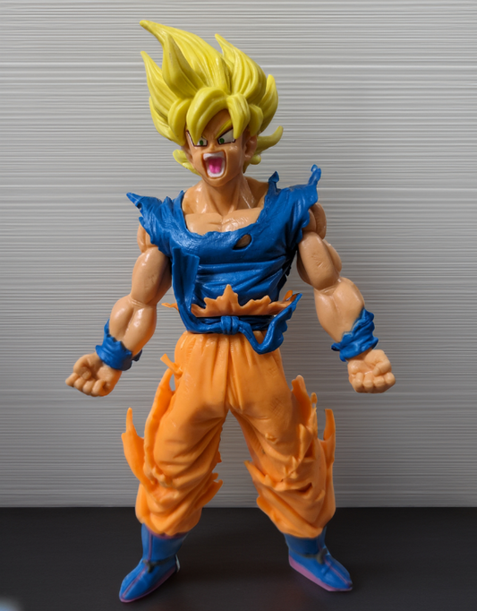 18 cm DBZ Goku Super Saiyan Action Figure - Yellow Hair, In Angry Pose, High Quality PVC Figure, Self Standing Figure, Perfect Gift for DBZ Fans