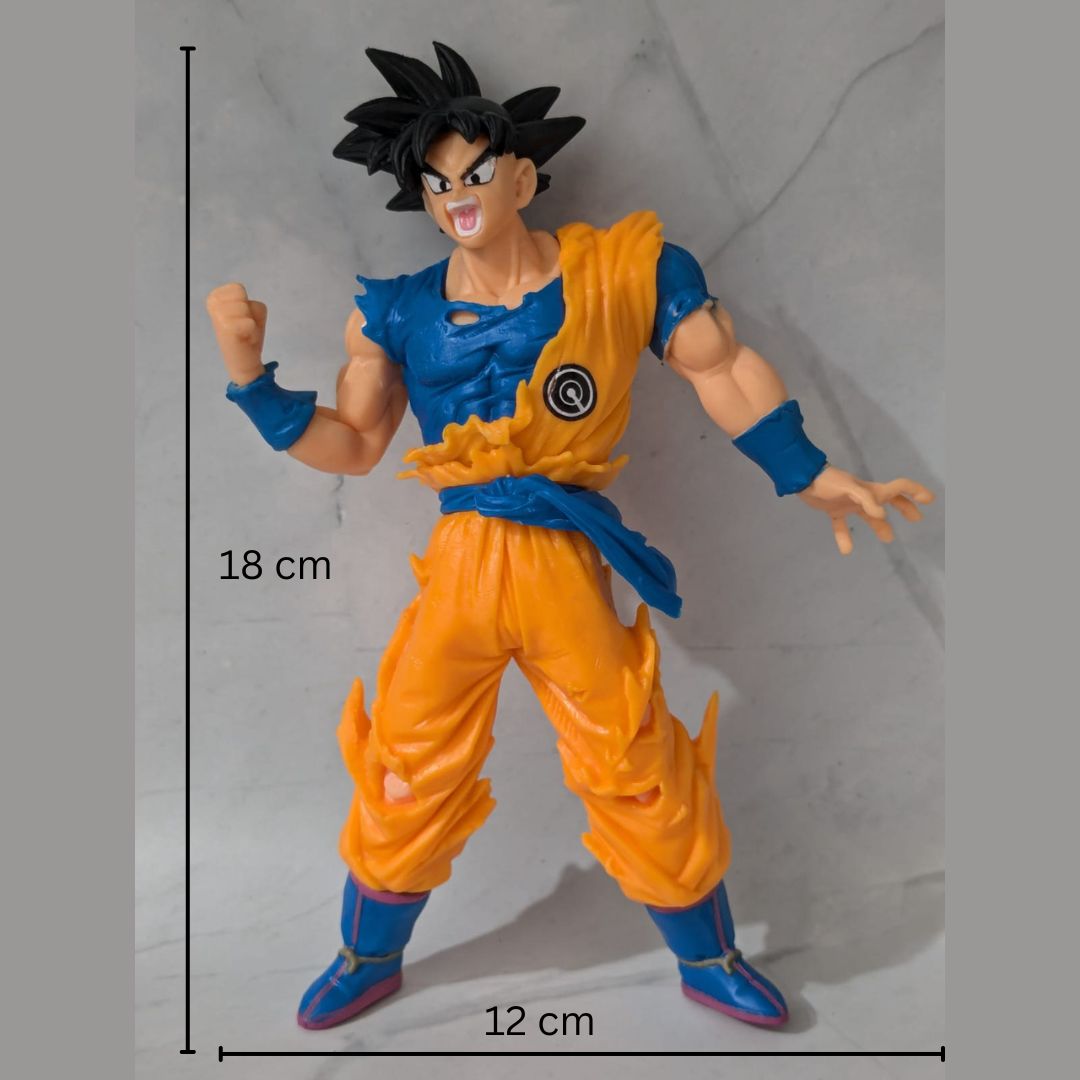 18 cm Dragon Ball Z Goku Super Saiyan Action Figure - Black Hair, Self Standing Anime, High Quality PVC Collectible, Best Gift for DBZ Lovers