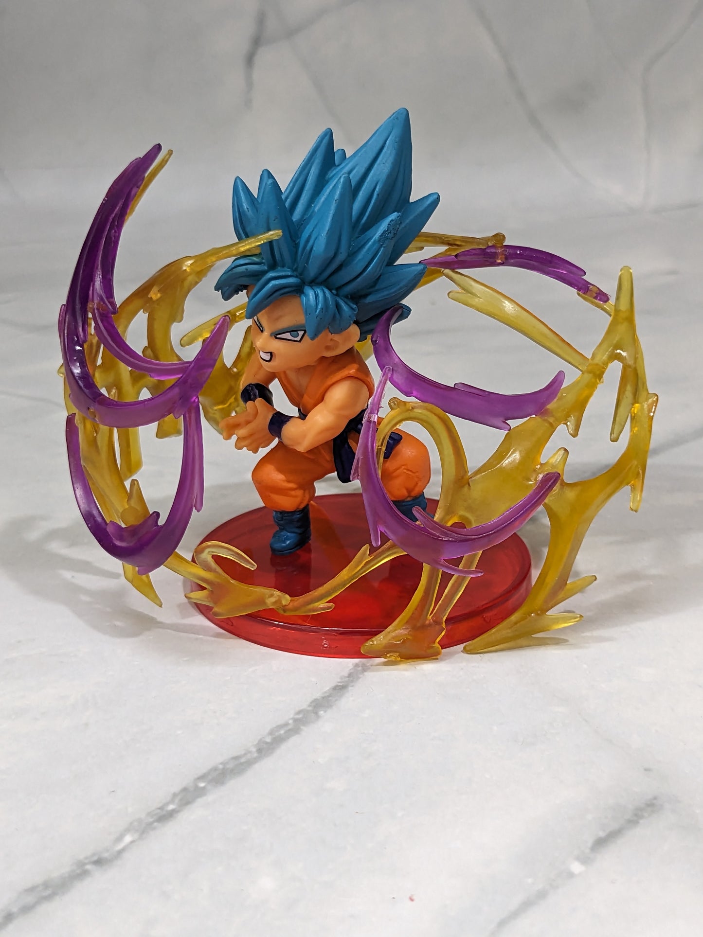 Dragon BallZ 8.5 cm Super Saiyan Goku SS4 - Blue Hair, Energy Effects Action Figure with cute Display Stand, Best Gift for DBZ Fans