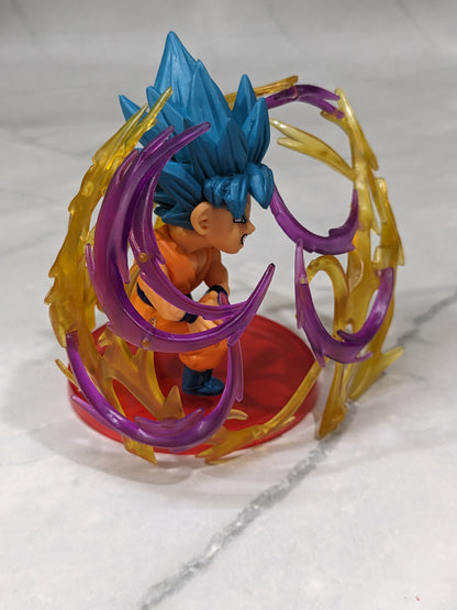 Dragon BallZ 8.5 cm Super Saiyan Goku SS4 - Blue Hair, Energy Effects Action Figure with cute Display Stand, Best Gift for DBZ Fans