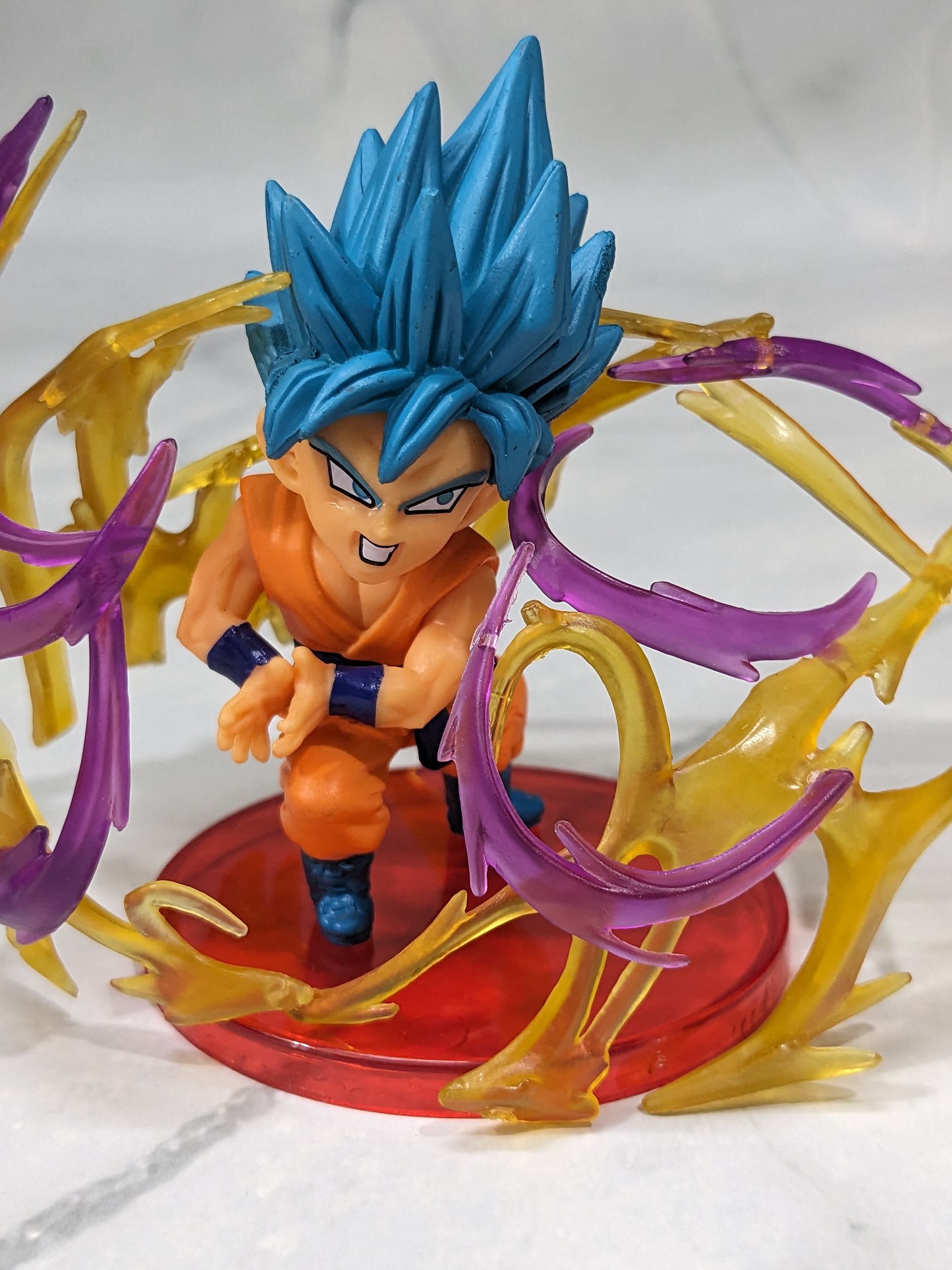 Dragon BallZ 8.5 cm Super Saiyan Goku SS4 - Blue Hair, Energy Effects Action Figure with cute Display Stand, Best Gift for DBZ Fans