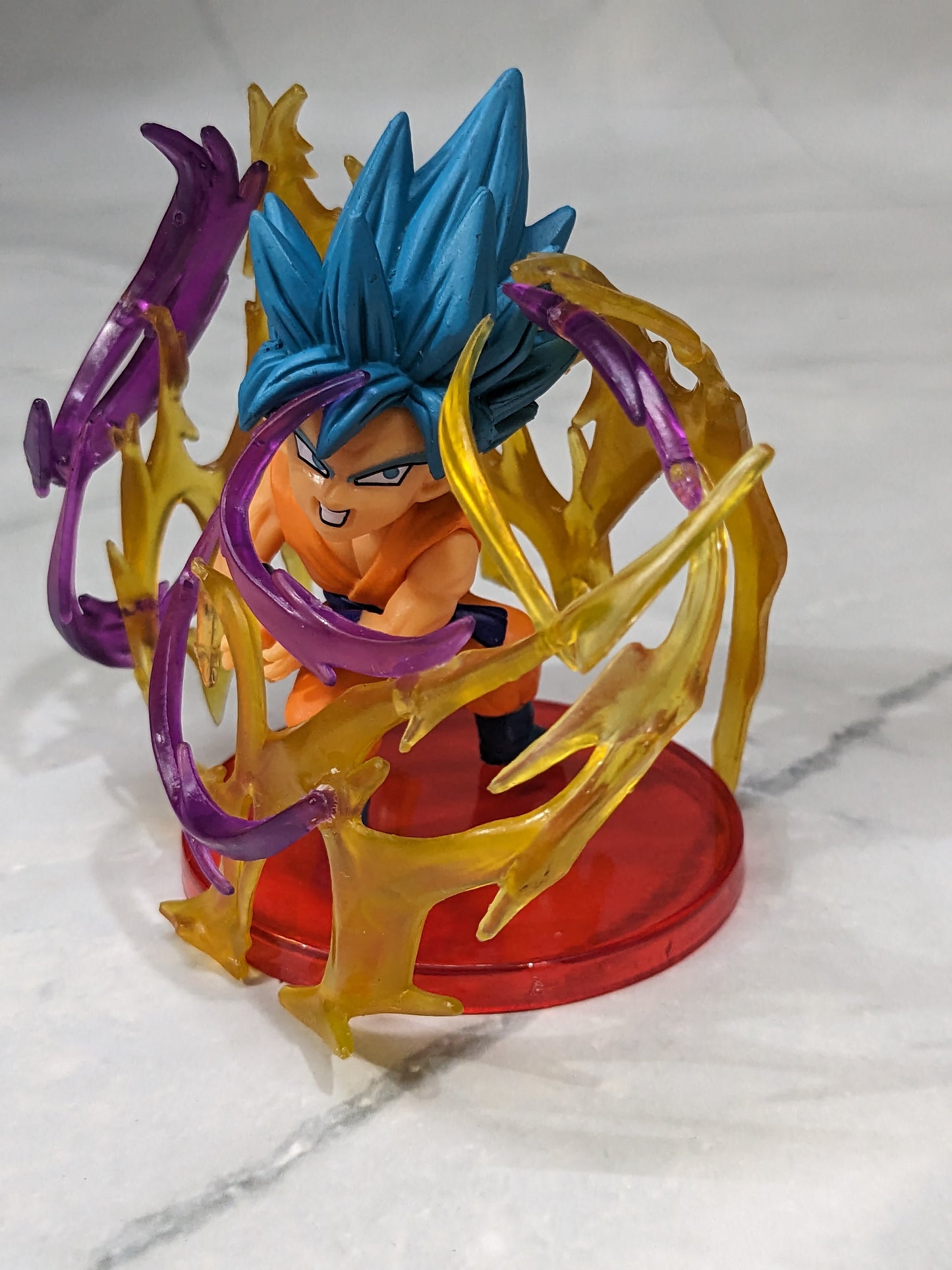 Dragon BallZ 8.5 cm Super Saiyan Goku SS4 - Blue Hair, Energy Effects Action Figure with cute Display Stand, Best Gift for DBZ Fans