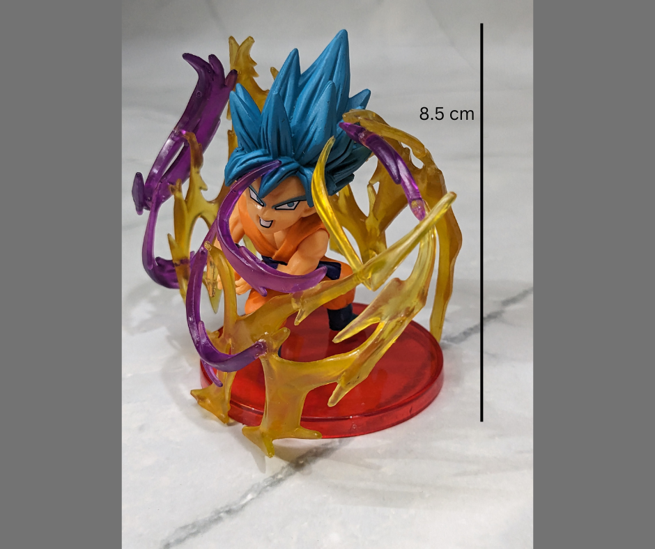 Dragon BallZ 8.5 cm Super Saiyan Goku SS4 - Blue Hair, Energy Effects Action Figure with cute Display Stand, Best Gift for DBZ Fans