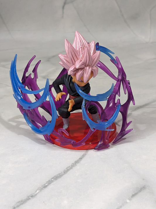 Dragon BallZ 8.5 cm Super Goku SSJ - Rose Hair, Fighting Pose Action Figure with Cute Display Stand, Energy Effect Anime for DBZ Fans