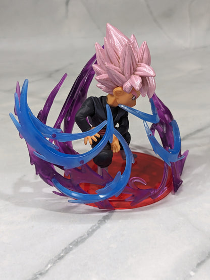 Dragon BallZ 8.5 cm Super Goku SSJ - Rose Hair, Fighting Pose Action Figure with Cute Display Stand, Energy Effect Anime for DBZ Fans