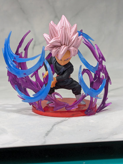 Dragon BallZ 8.5 cm Super Goku SSJ - Rose Hair, Fighting Pose Action Figure with Cute Display Stand, Energy Effect Anime for DBZ Fans