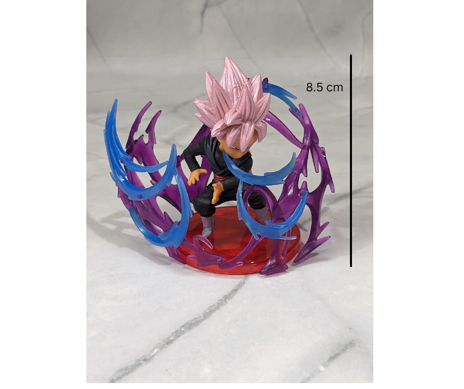 Dragon BallZ 8.5 cm Super Goku SSJ - Rose Hair, Fighting Pose Action Figure with Cute Display Stand, Energy Effect Anime for DBZ Fans