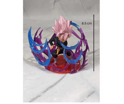 Dragon BallZ 8.5 cm Super Goku SSJ - Rose Hair, Fighting Pose Action Figure with Cute Display Stand, Energy Effect Anime for DBZ Fans